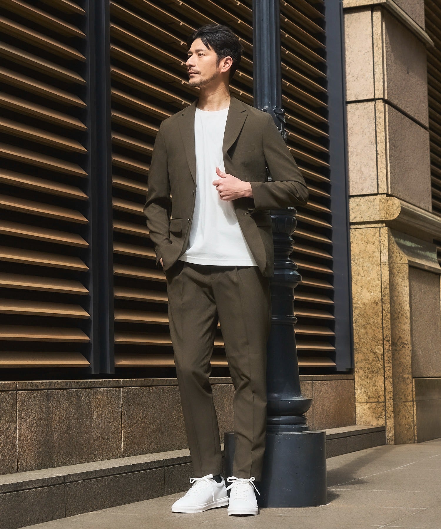 TETE HOMME｜テットオム シアサッカーストレッチセットアップ