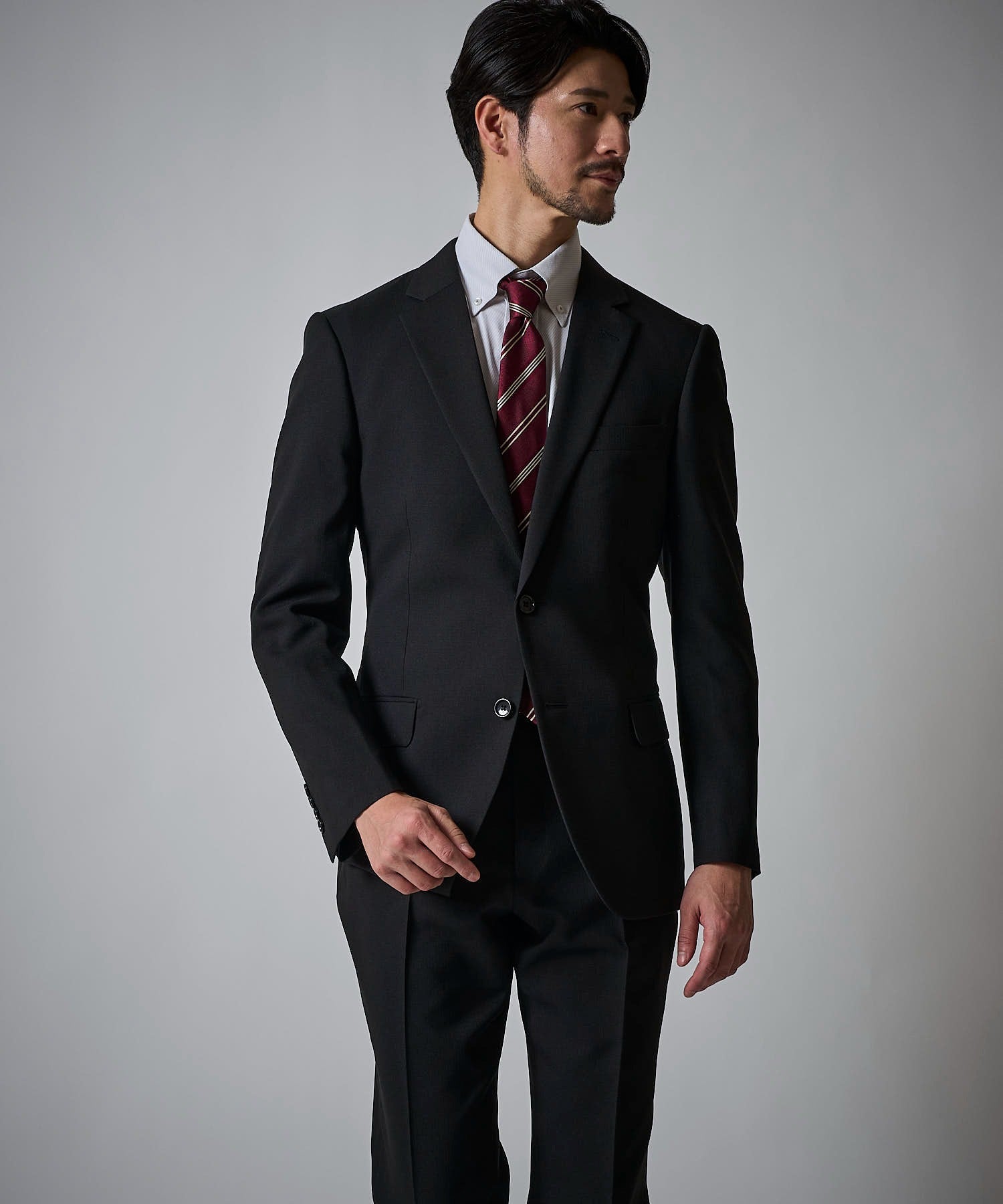 ブラック（シャドーピンチェック）　model：177cm 着用サイズ：LARGE