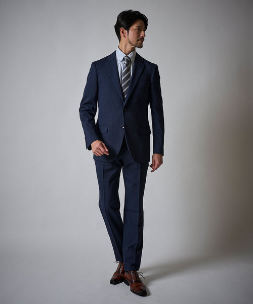 ネイビー（ヘリンボーン）　model：177cm 着用サイズ：LARGE