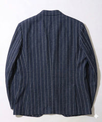 【決算セール】【G-STAGE】ALFA-FI 麻ストライプ柄ジャケット