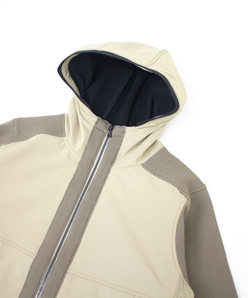 ニットコンビダウンフードブルゾン