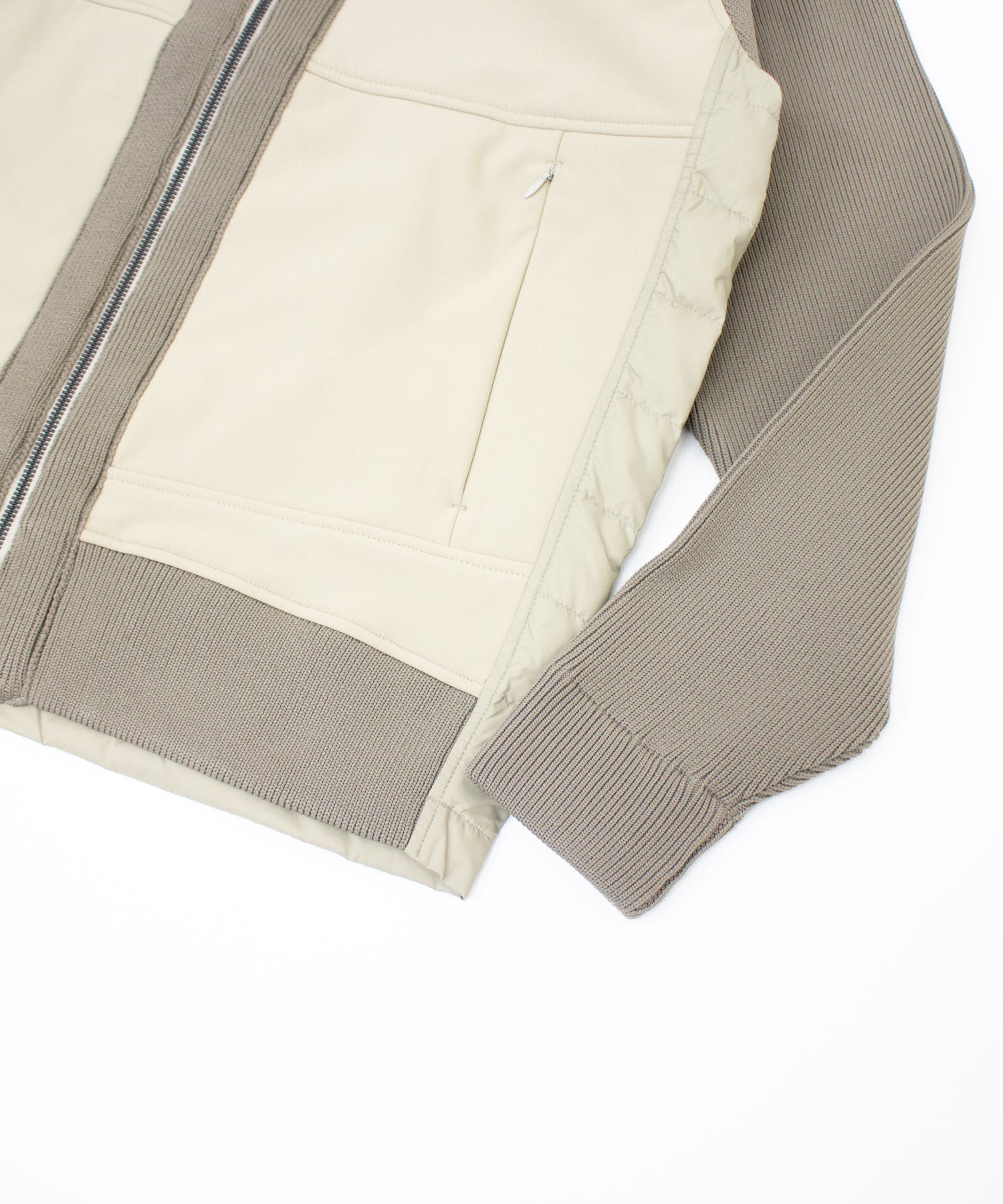 ニットコンビダウンフードブルゾン