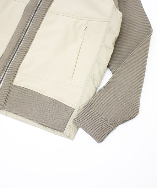 ニットコンビダウンフードブルゾン