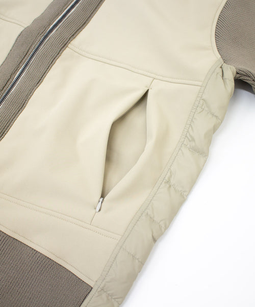 ニットコンビダウンフードブルゾン