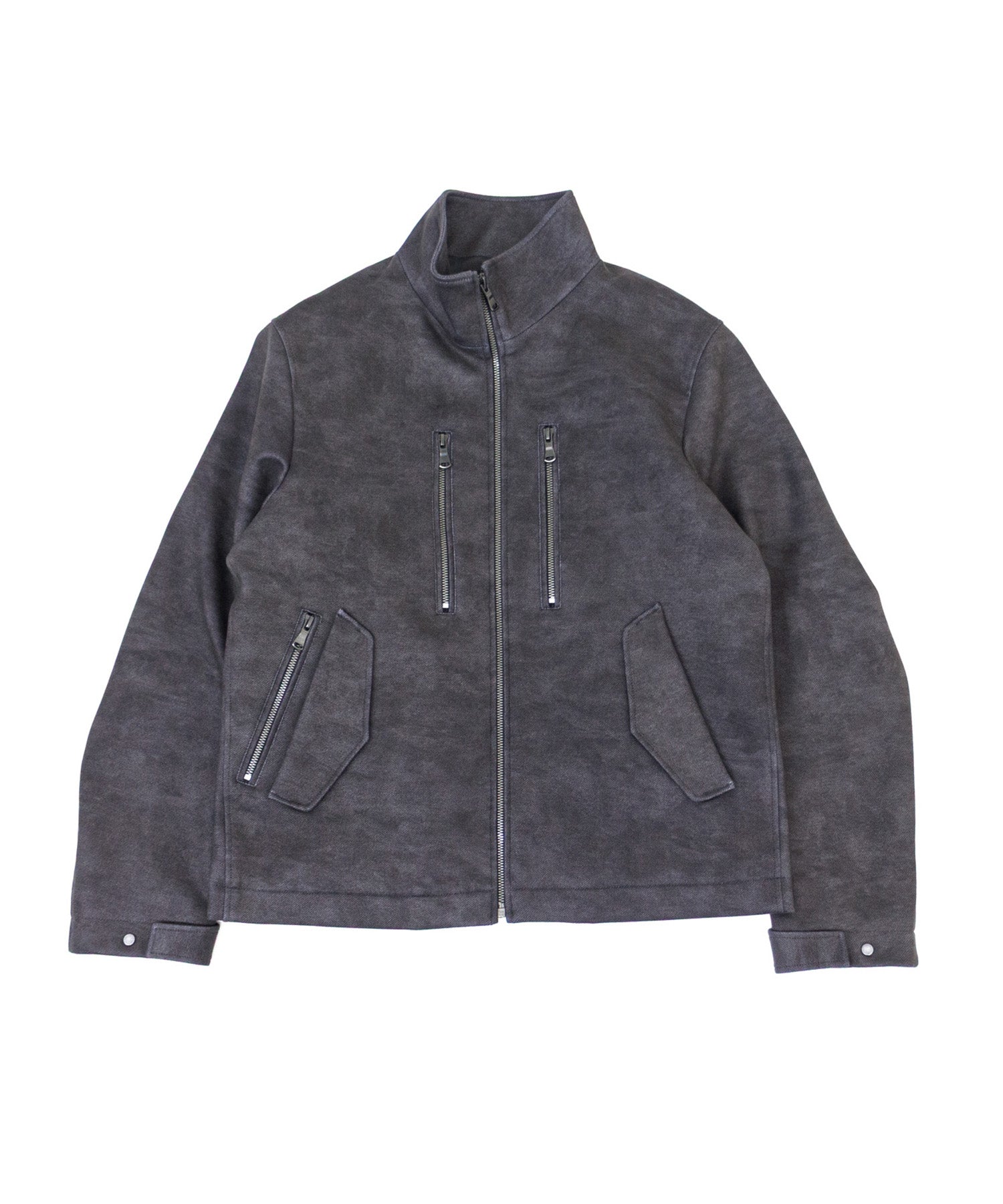 TETE HOMME ダウンファブリックコート／テットオム グレー　LL ダウンファブリックスタンドカラーブルゾン