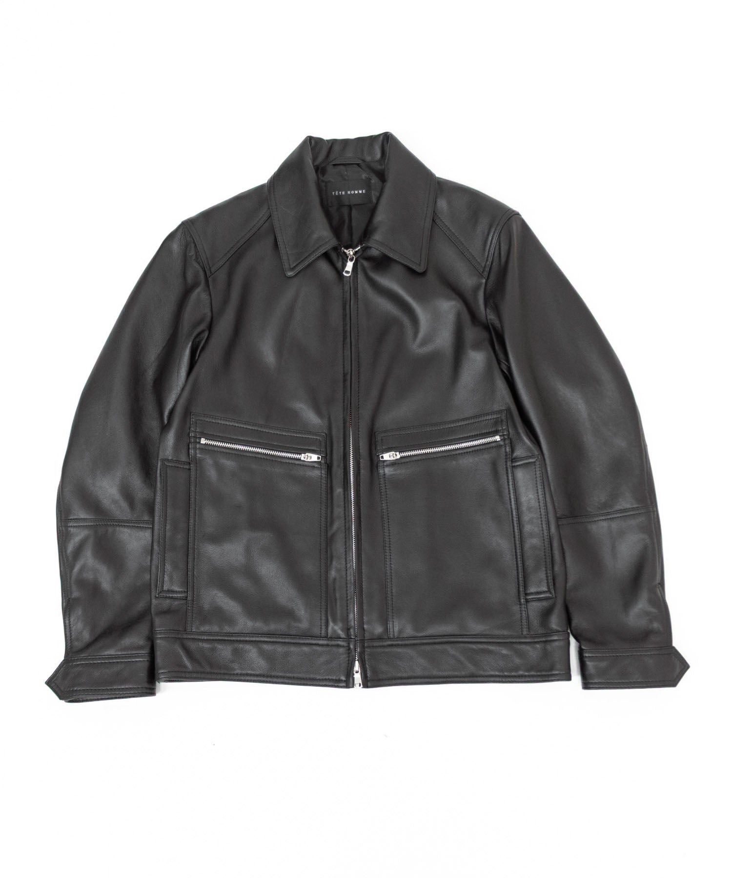 tete homme ステンカラーシープレザージャケット　(M) TETE HOMME（テットオム）の「SHEEP LEATHER JACKET / スタンドカラー