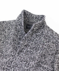 へリンボンスタンドカラーコート