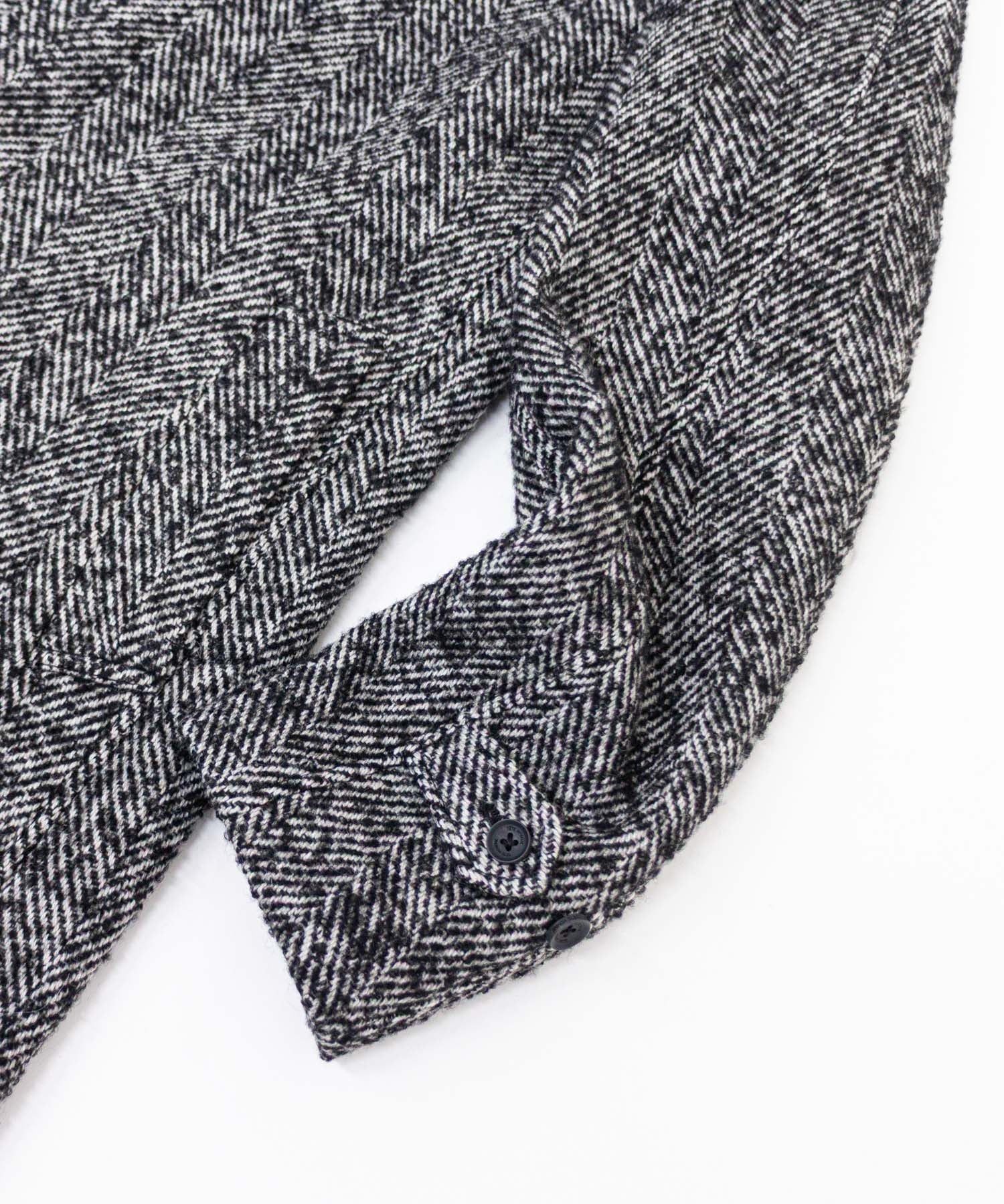 へリンボンスタンドカラーコート