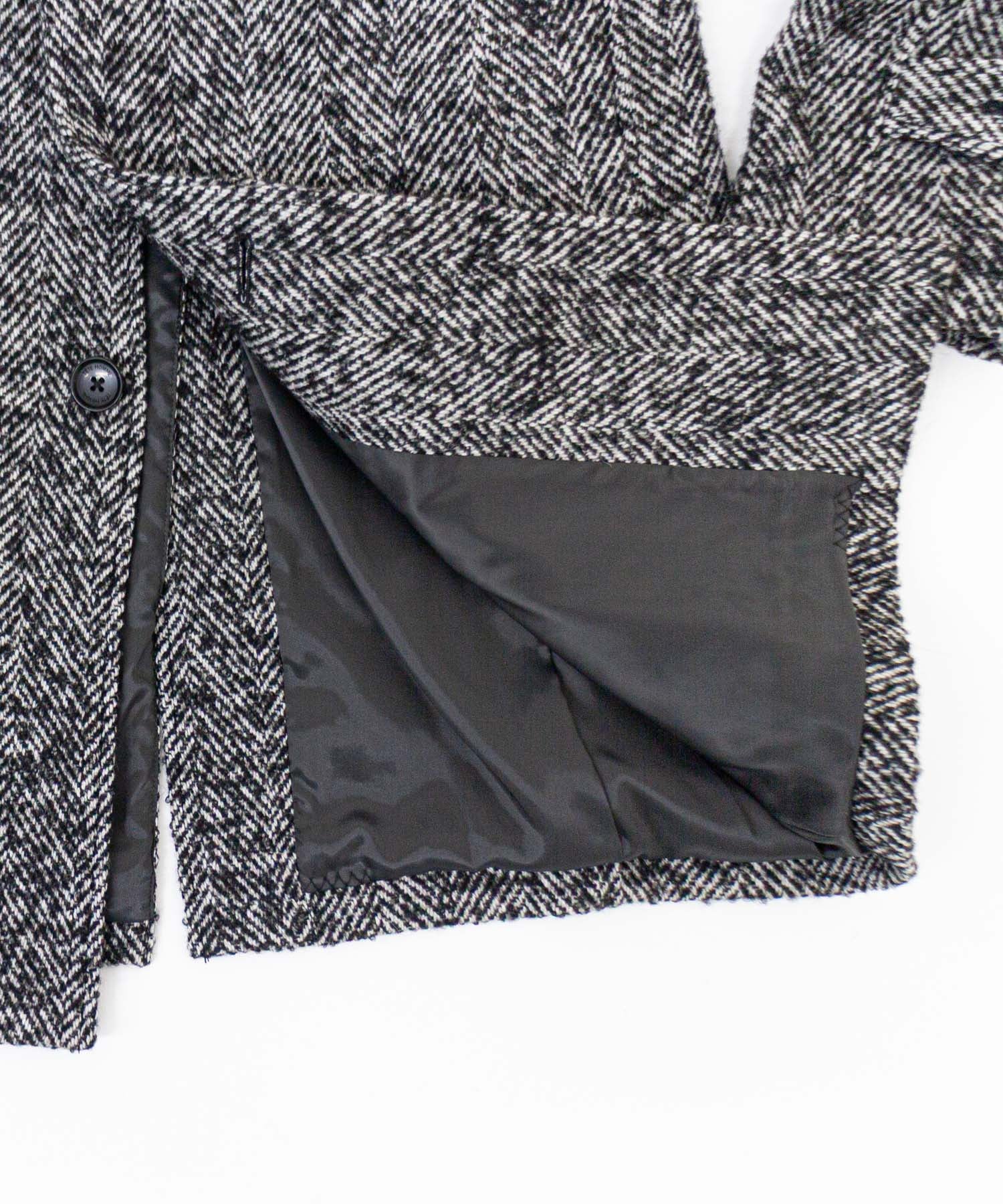 へリンボンスタンドカラーコート