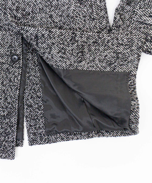 へリンボンスタンドカラーコート