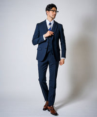 ネイビー系2（織柄）　model：177cm 着用サイズ：L