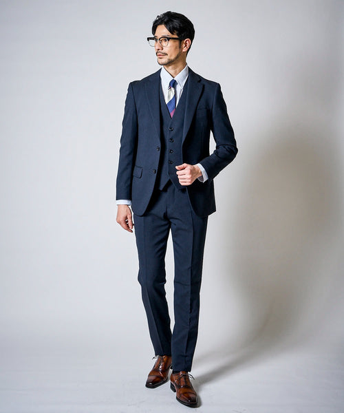 ネイビー系2（織柄）　model：177cm 着用サイズ：L