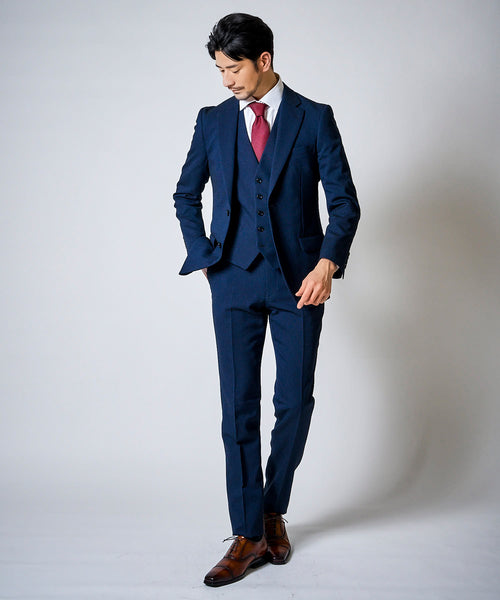 ブルー系2（織柄）　model：177cm 着用サイズ：L