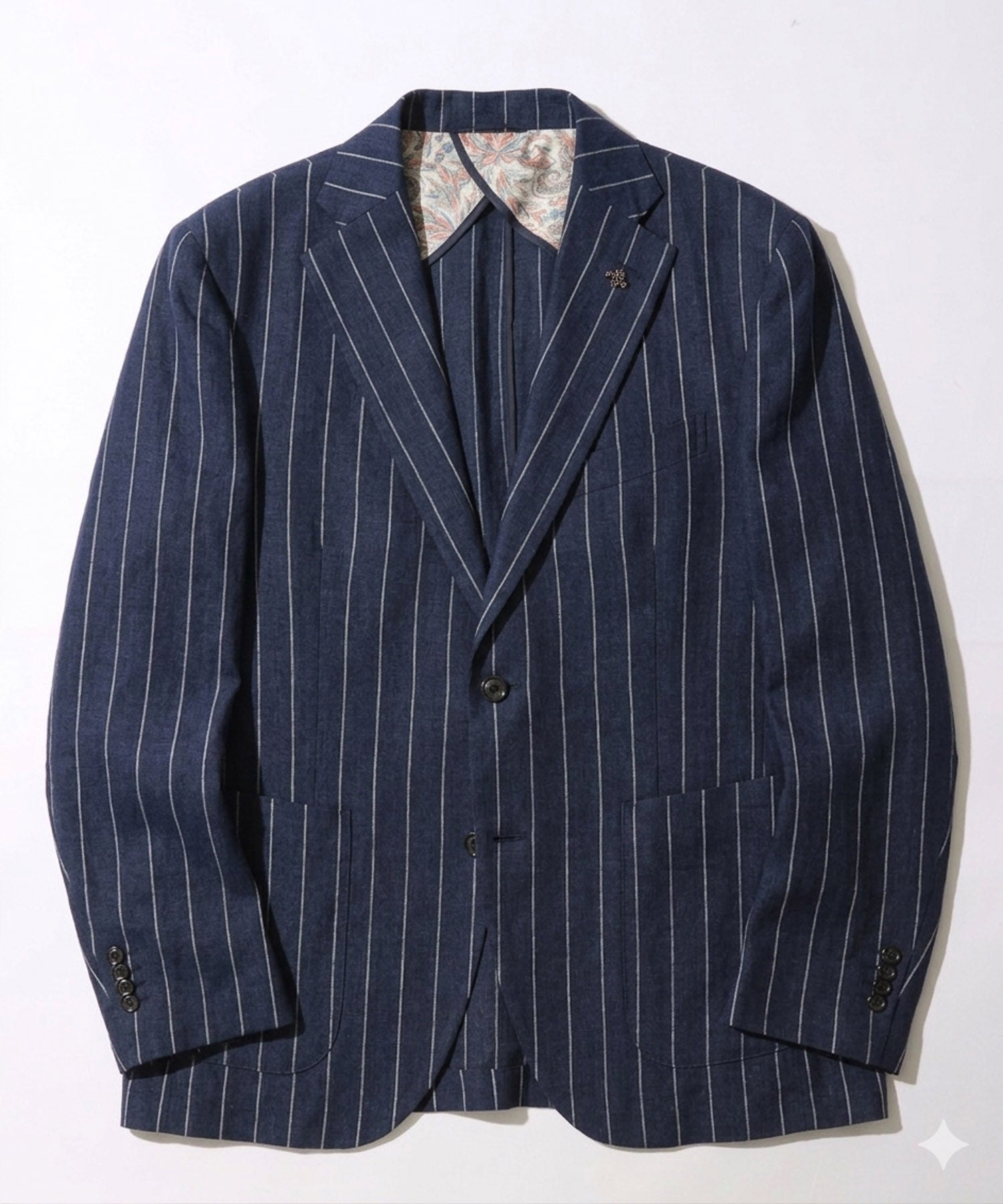 【決算セール】【G-STAGE】ALFA-FI 麻ストライプ柄ジャケット