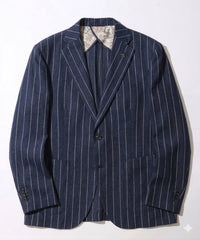 【決算セール】【G-STAGE】ALFA-FI 麻ストライプ柄ジャケット